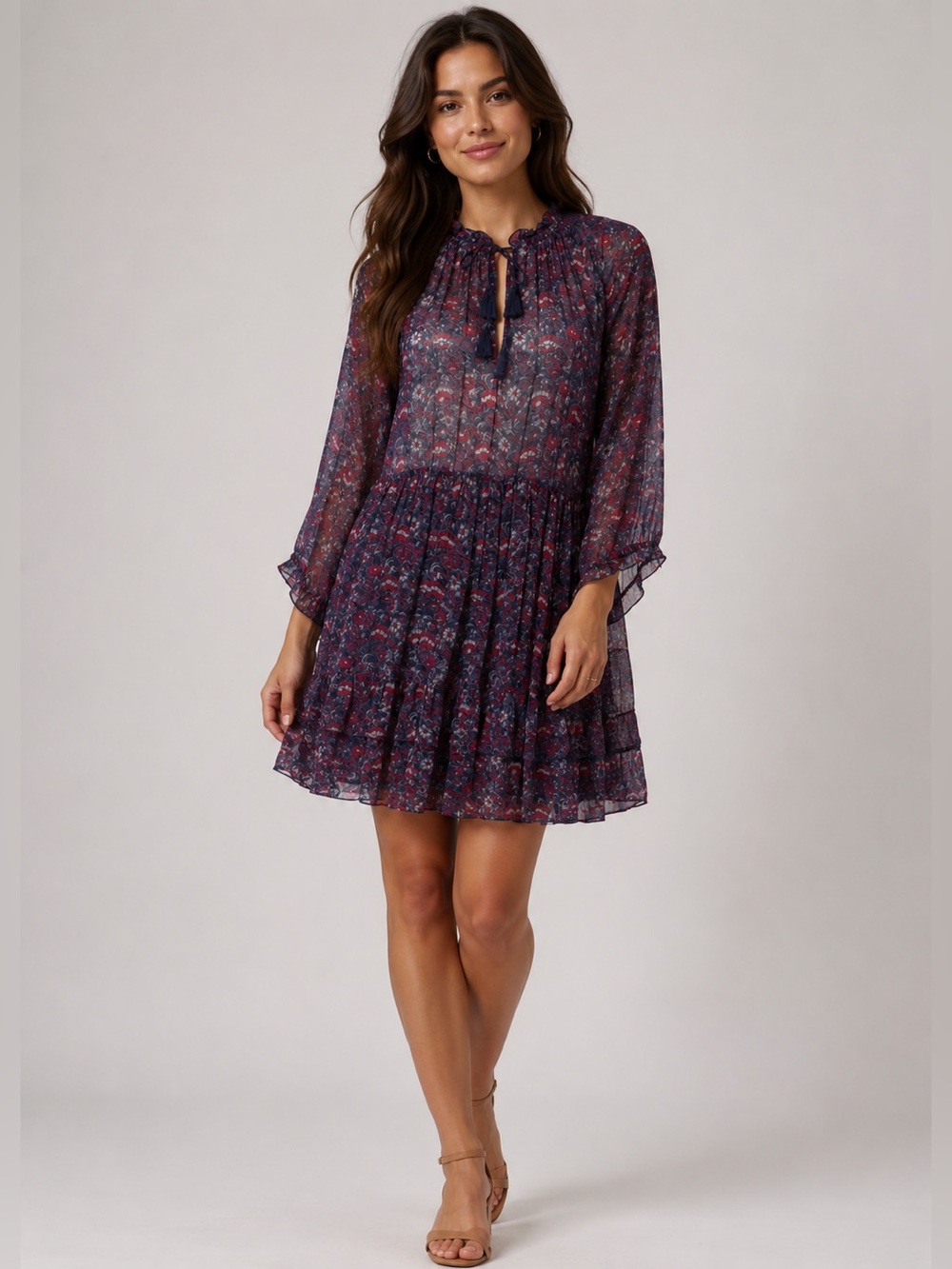 ULLA JOHNSON Floral Silk Oversized Dress